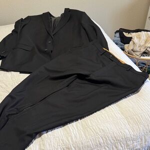 Vitarelli Black Men's Suit Jacket with Orange Piping